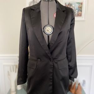WINTER SALE NWOT Superdown Oversized Silky Long Black Blazer
